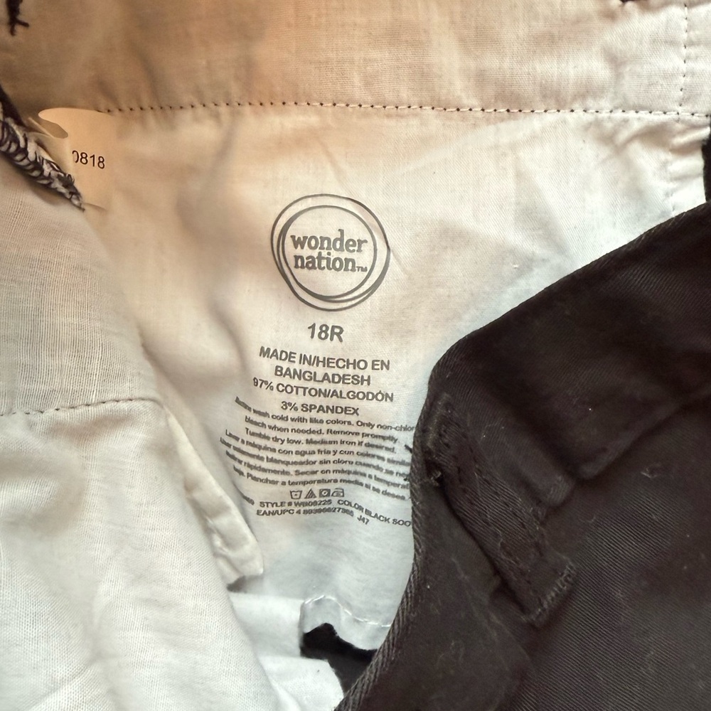 Flat front black pants boys size 18R - Picture 3 of 3